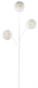 28" Glitter Beaded Velvet Ball Spray, White