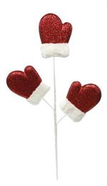 28" Glitter Mittens with Fur Spray