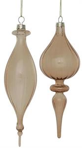Glass Finial Ornament, Gold (Various Styles)