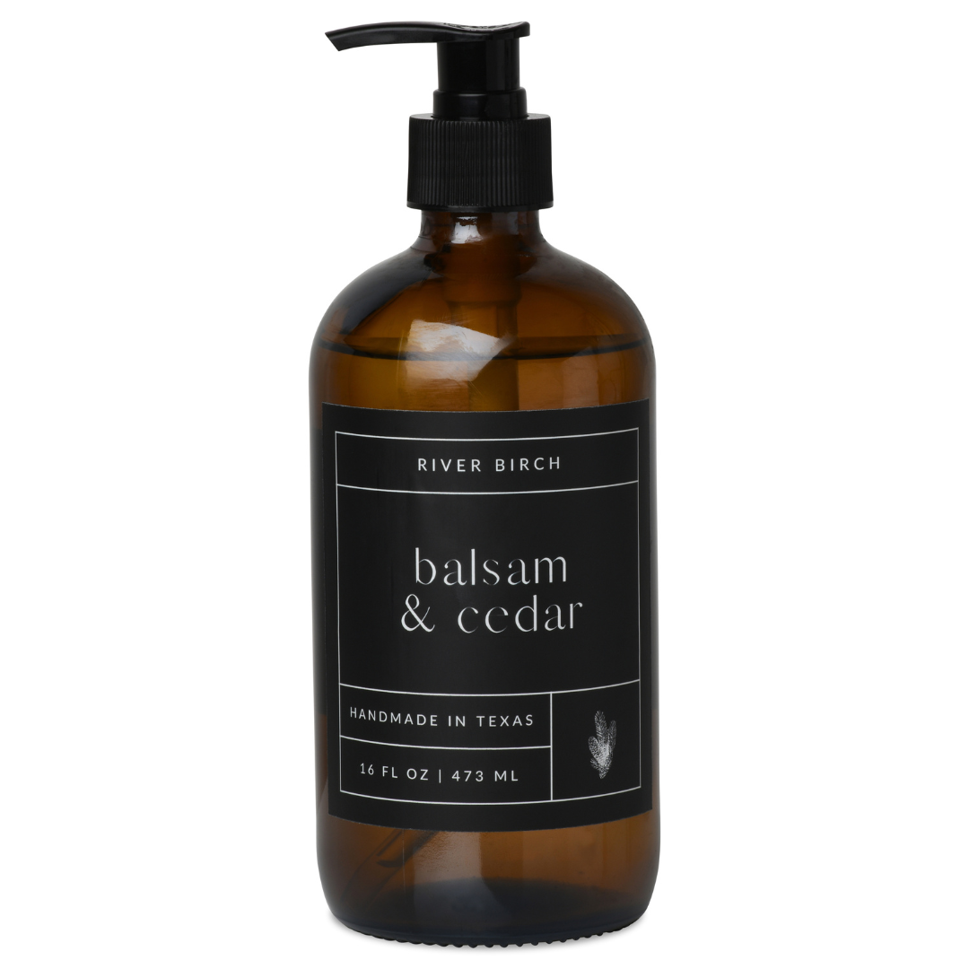 Balsam + Cedar - 16 oz Amber Glass Soap