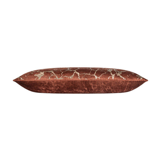 Mila Crackle Abstract Rust Gold PIllow