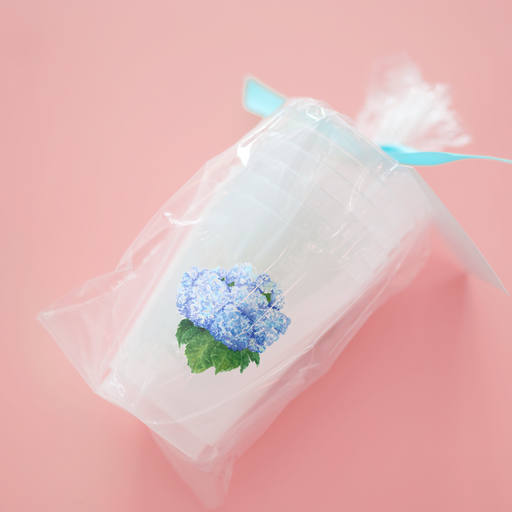 Blue Hydrangea Frosted Cups, Set of 6
