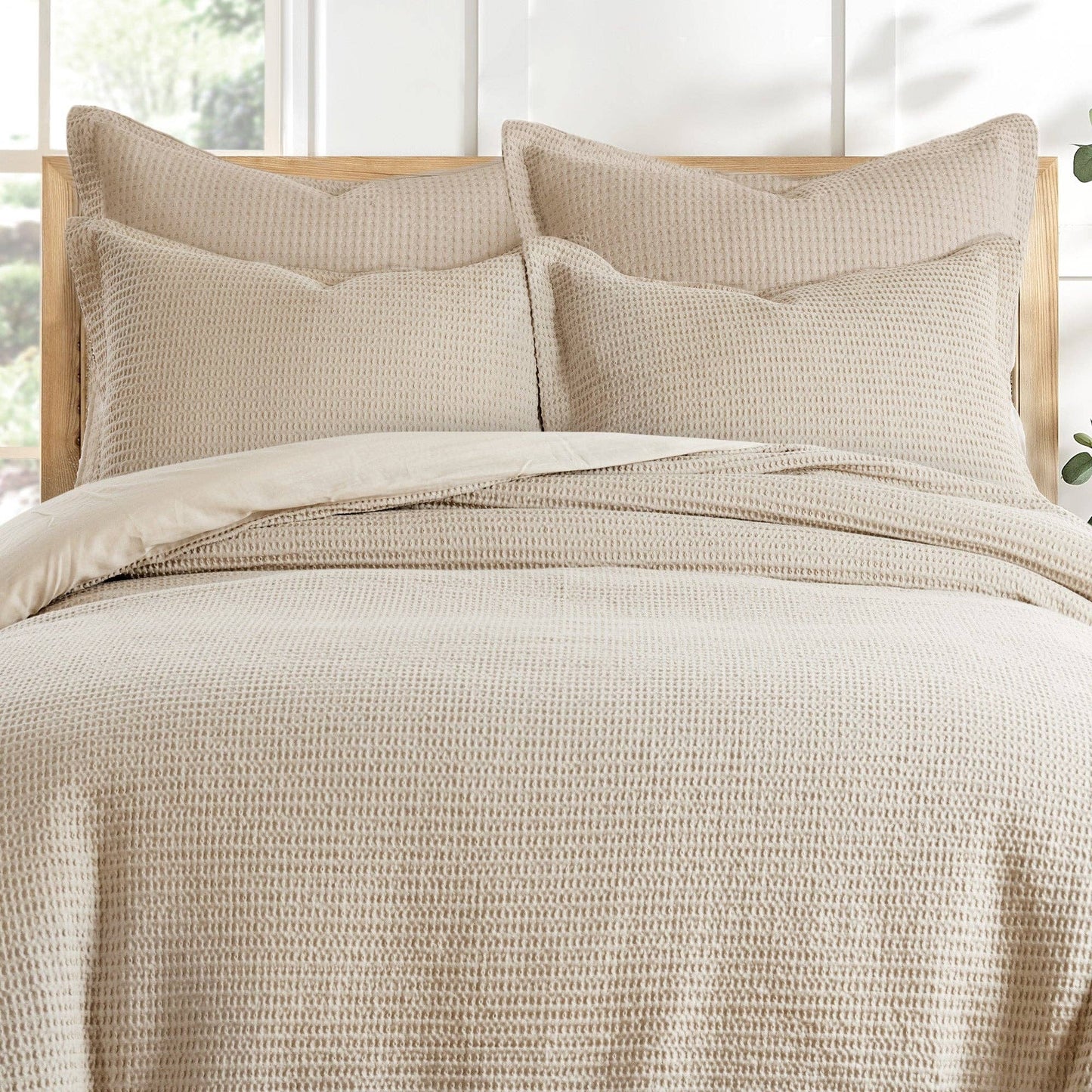 Cream Cloud Waffle Euro Sham (Set of 2)
