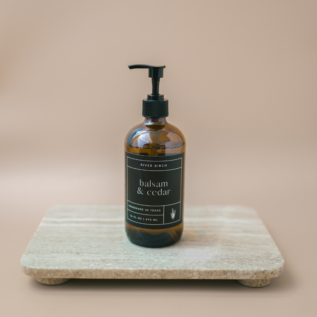 Balsam + Cedar - 16 oz Amber Glass Soap