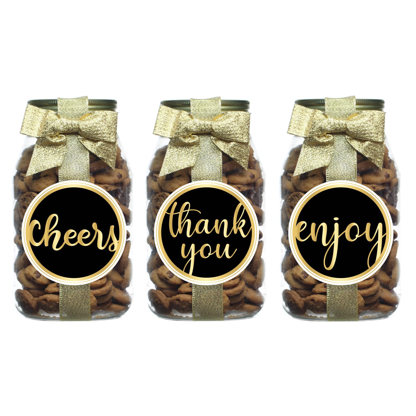 Chocolate Chip Cookie Quart Jars - Black & Gold Assortment