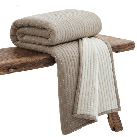 Caden Cotton Muslin Throw, Taupe
