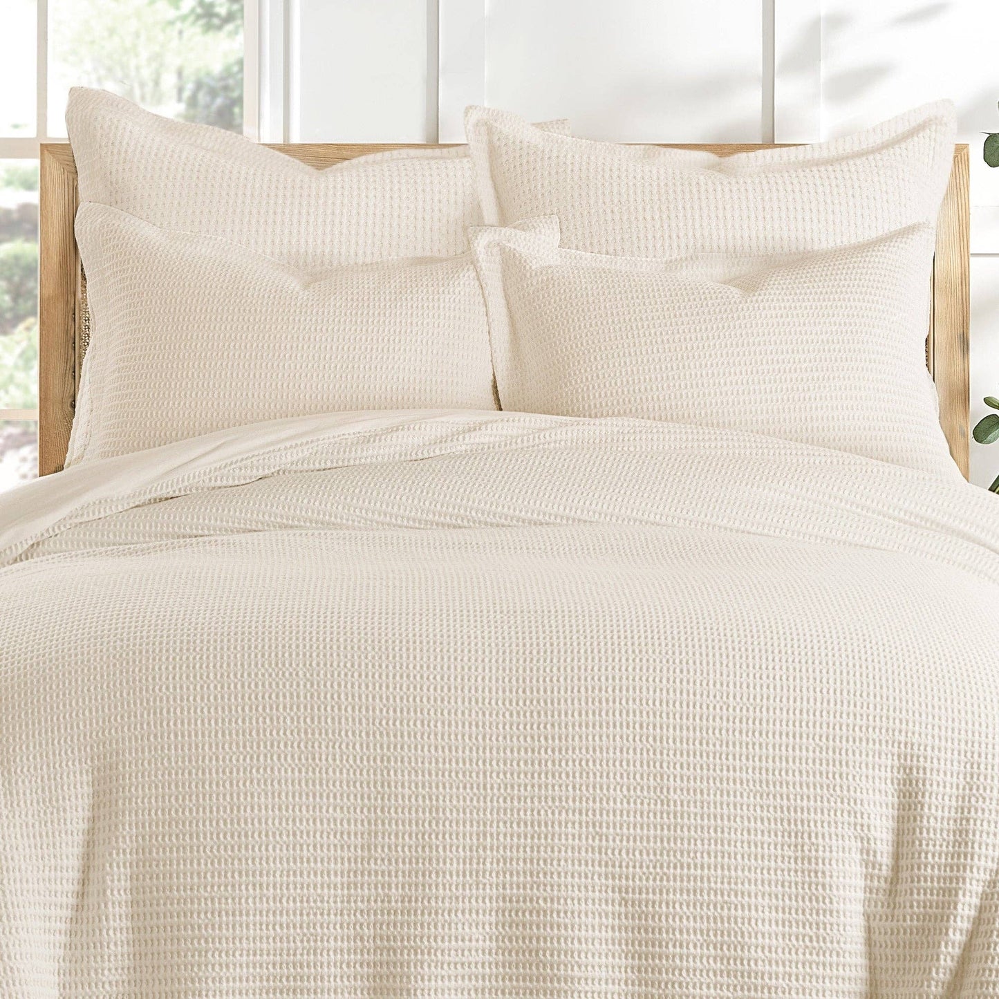 Cream Cloud Waffle Euro Sham (Set of 2)