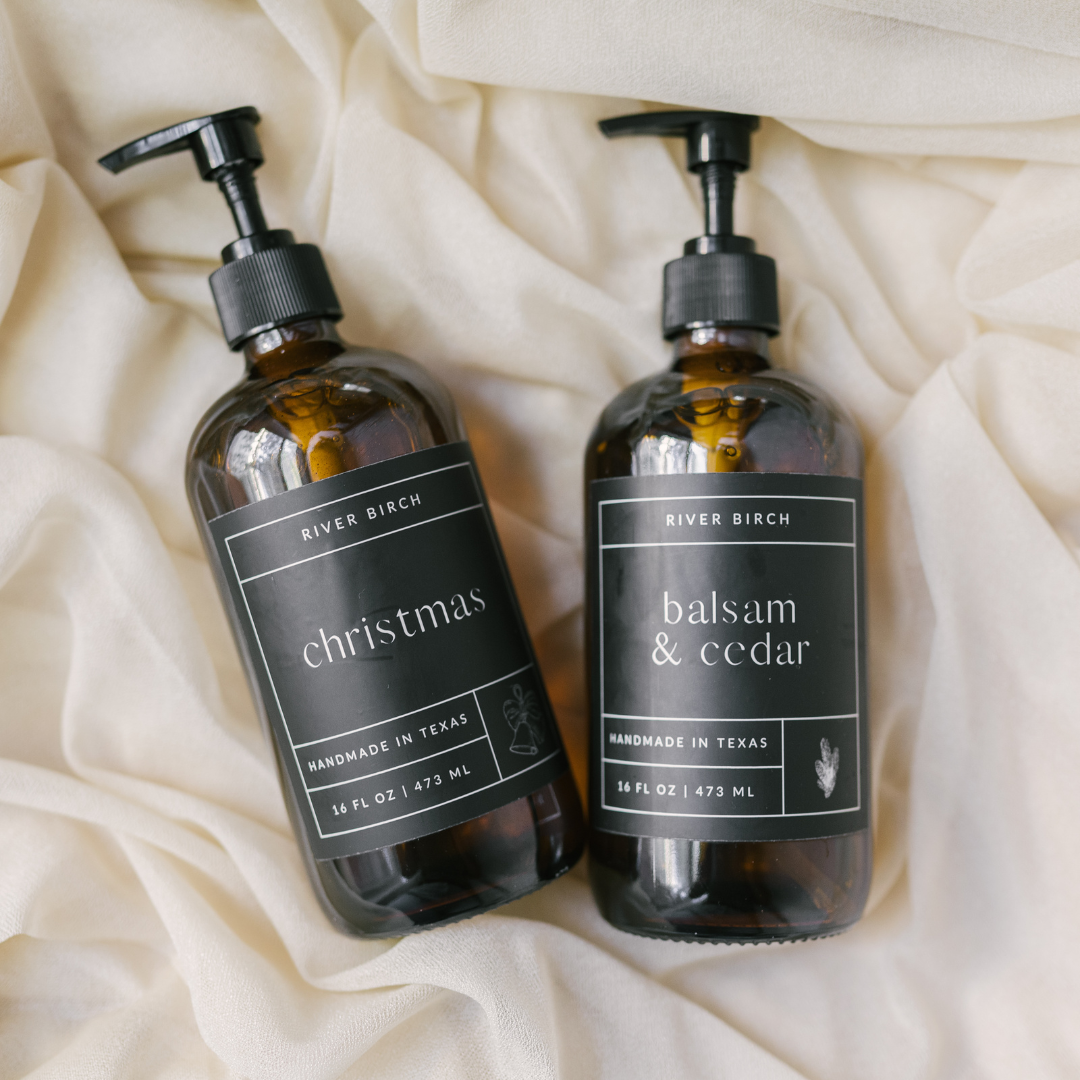 Balsam + Cedar - 16 oz Amber Glass Soap