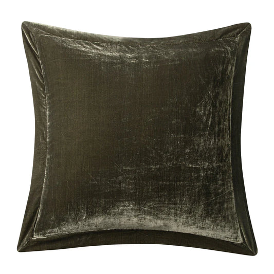 Stella Silk Velvet Flanged Euro Sham, Fern Green