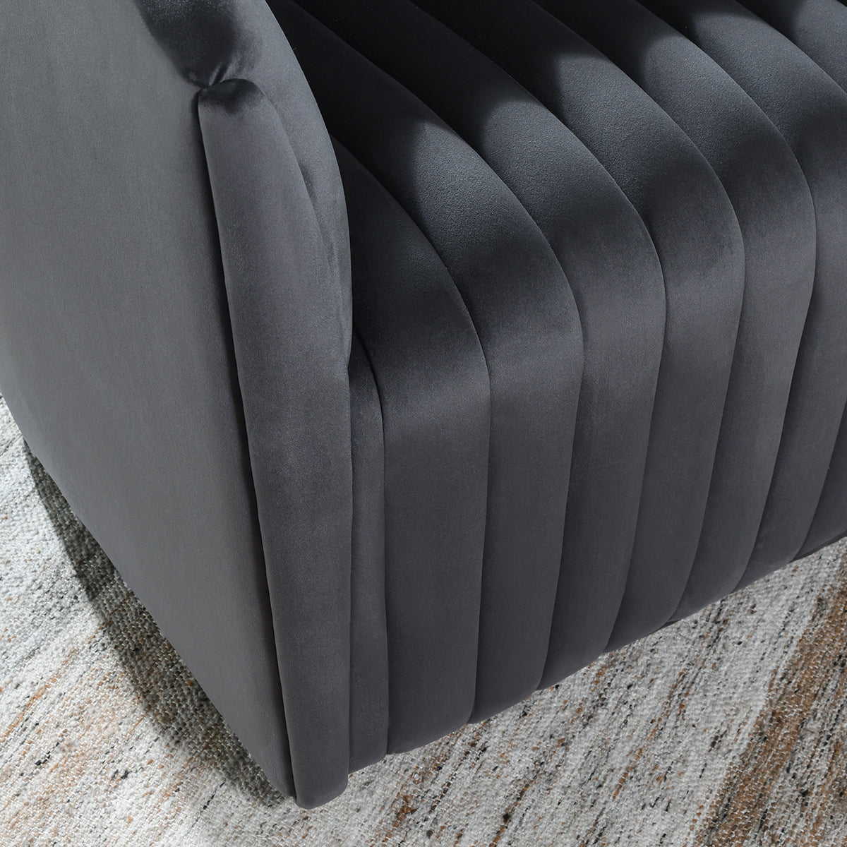 Adriane Swivel Accent Chair, Dark Gray