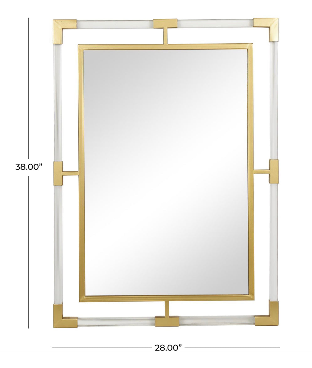 Gold Metal and Acrylic Wall Mirror