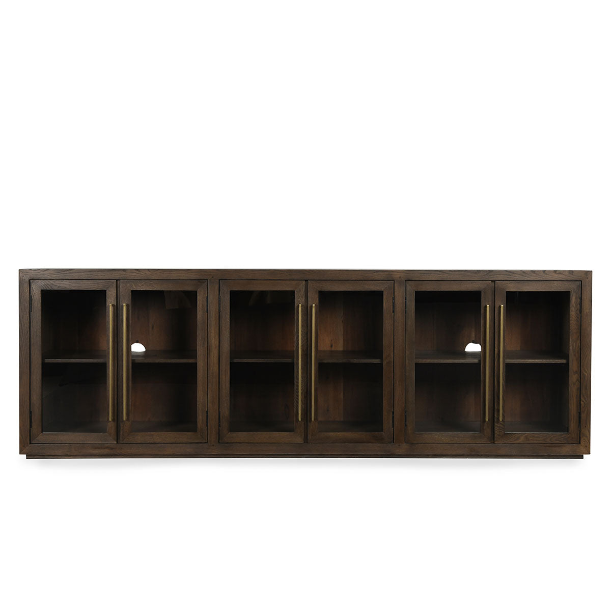 Bradley 6 Door Oak Sideboard, Cocoa Brown