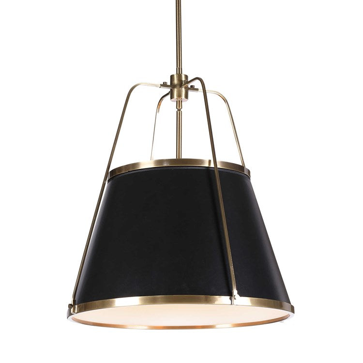 Leather Classic 4 Light Pendant (Black)