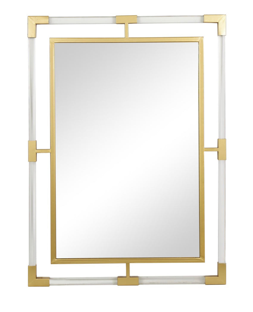 Gold Metal and Acrylic Wall Mirror