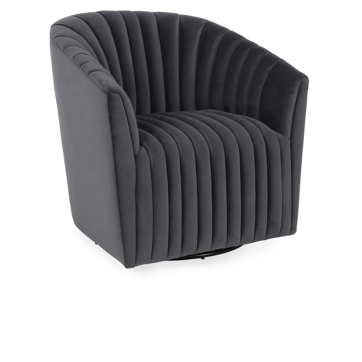 Adriane Swivel Accent Chair, Dark Gray