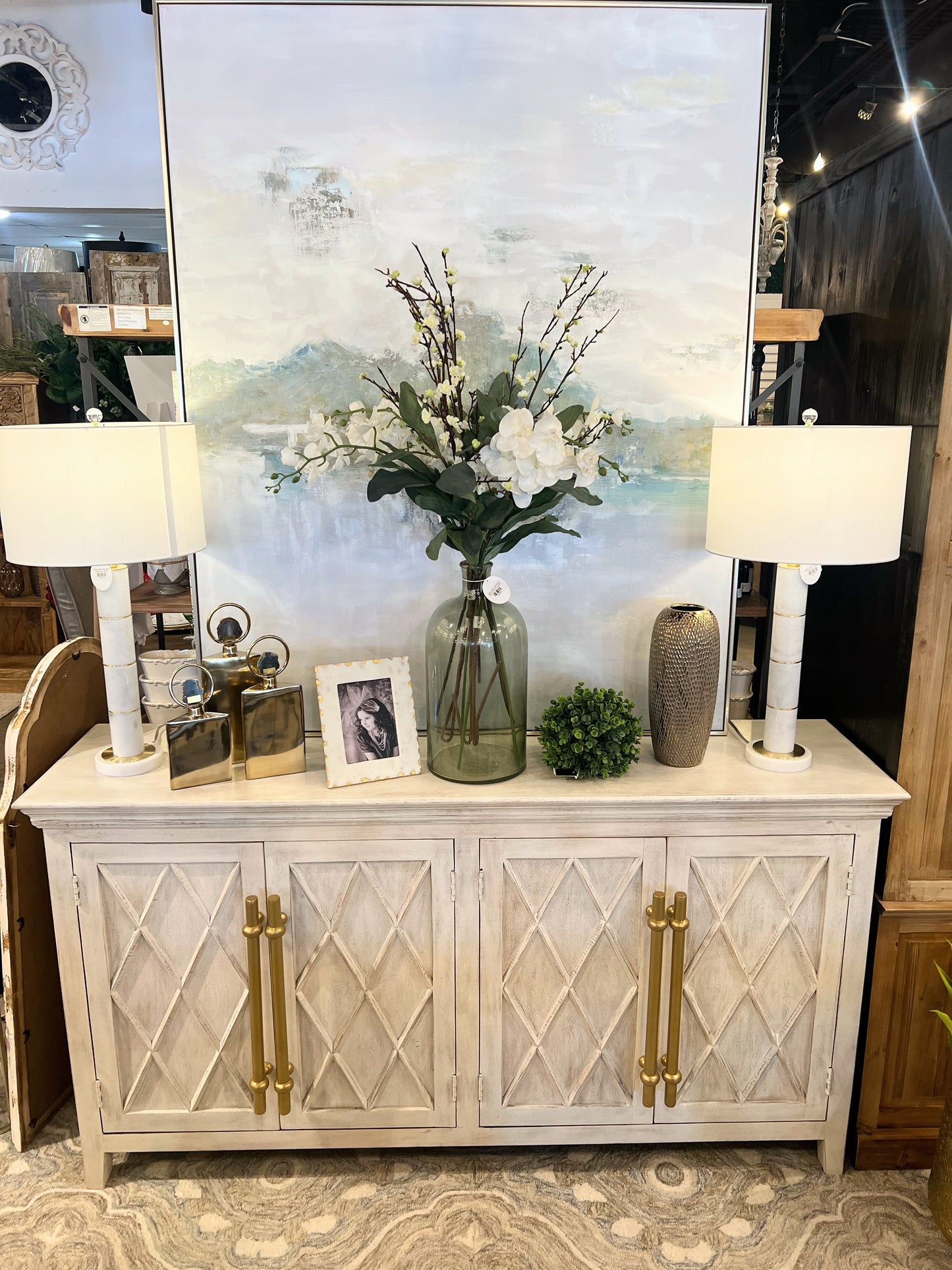 Leah White X Pattern Sideboard