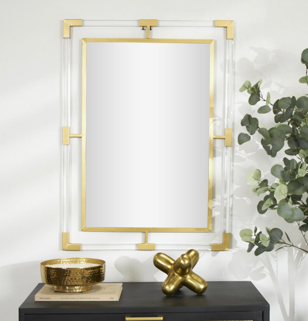 Gold Metal and Acrylic Wall Mirror