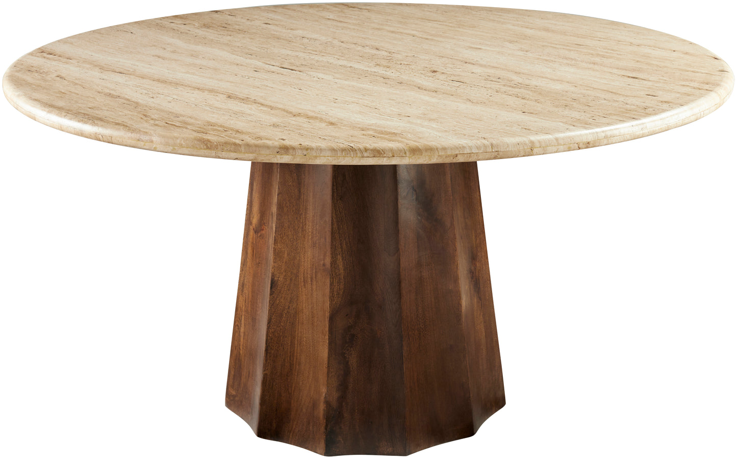 Amalfi 60" Round Dining Table, Light Marble
