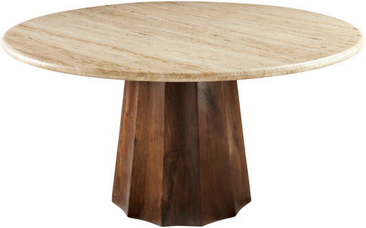 Amalfi 60" Round Dining Table, Light Marble
