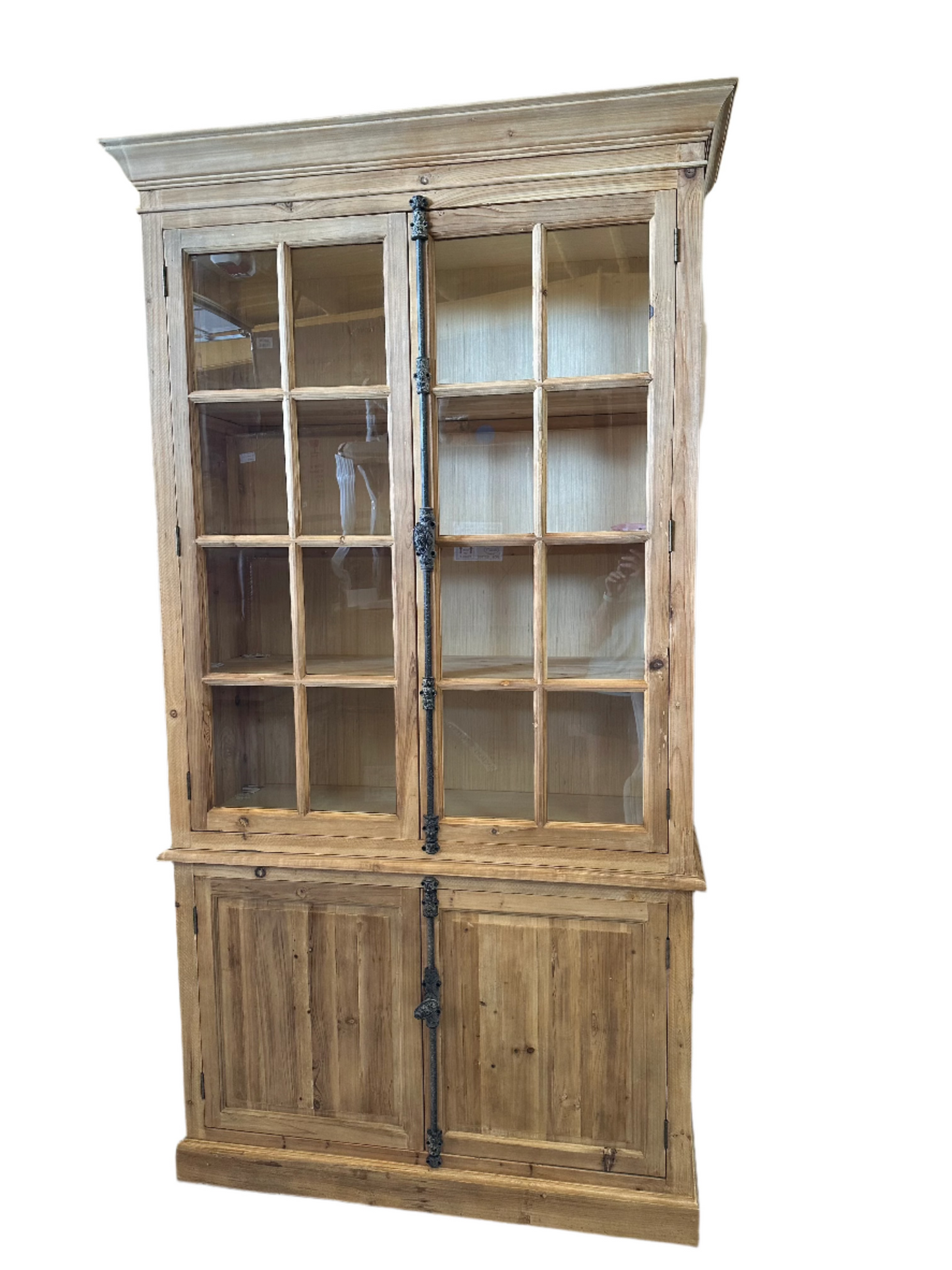 Tatiana Windowpane Display Cabinet, Natural