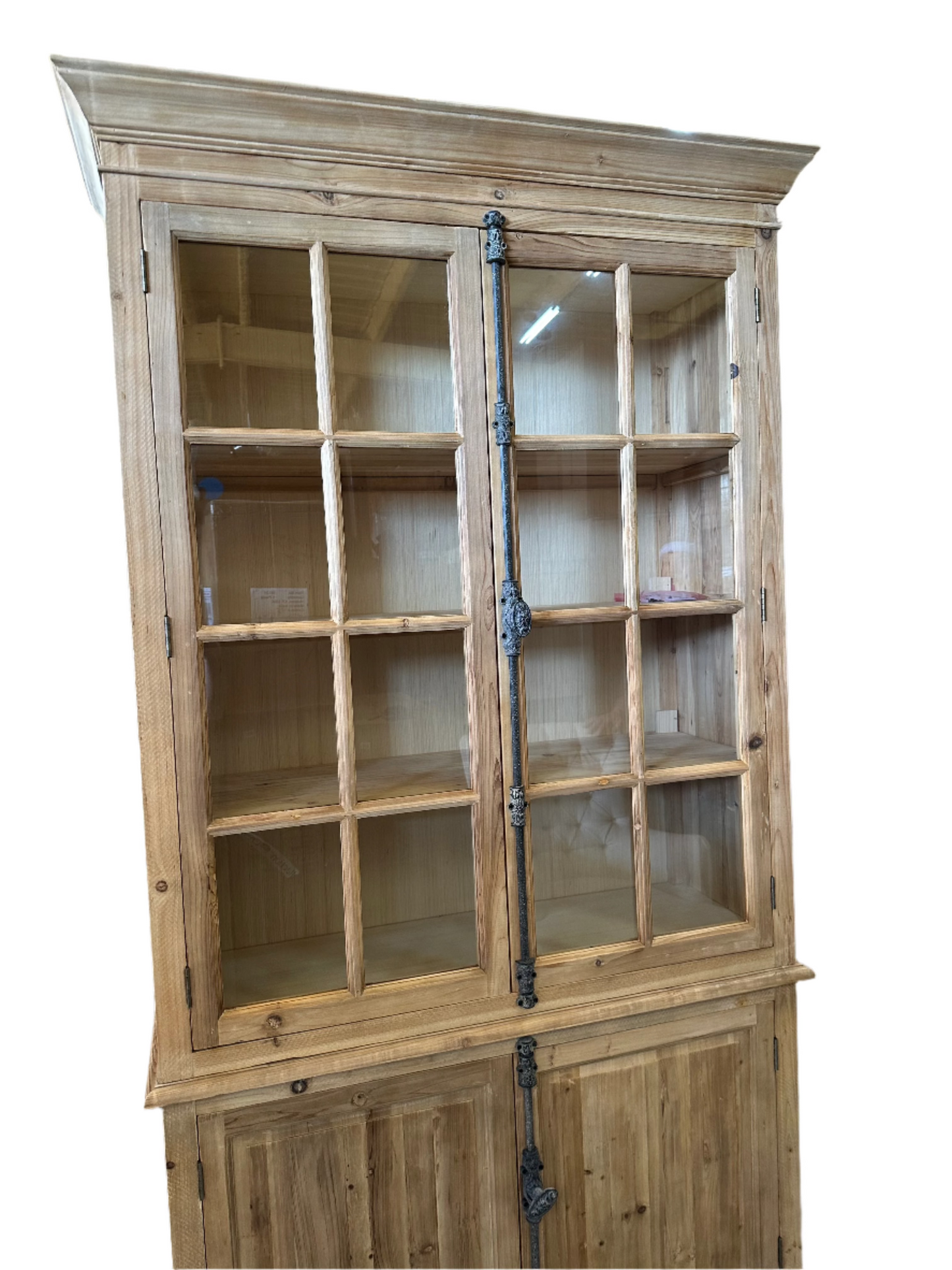 Tatiana Windowpane Display Cabinet, Natural