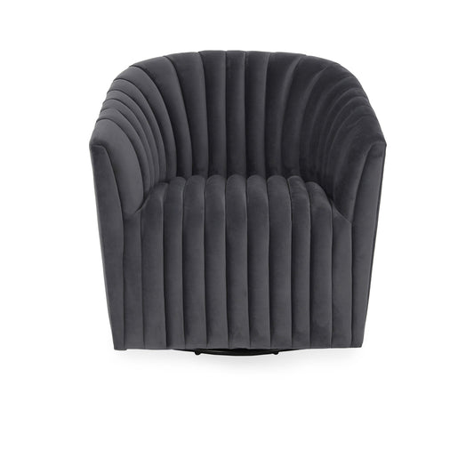 Adriane Swivel Accent Chair, Dark Gray