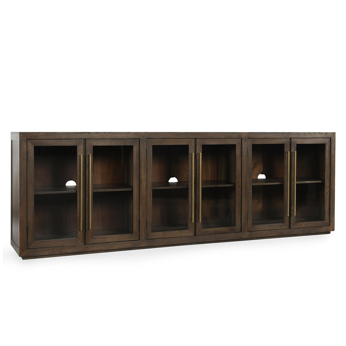 Bradley 6 Door Oak Sideboard, Cocoa Brown