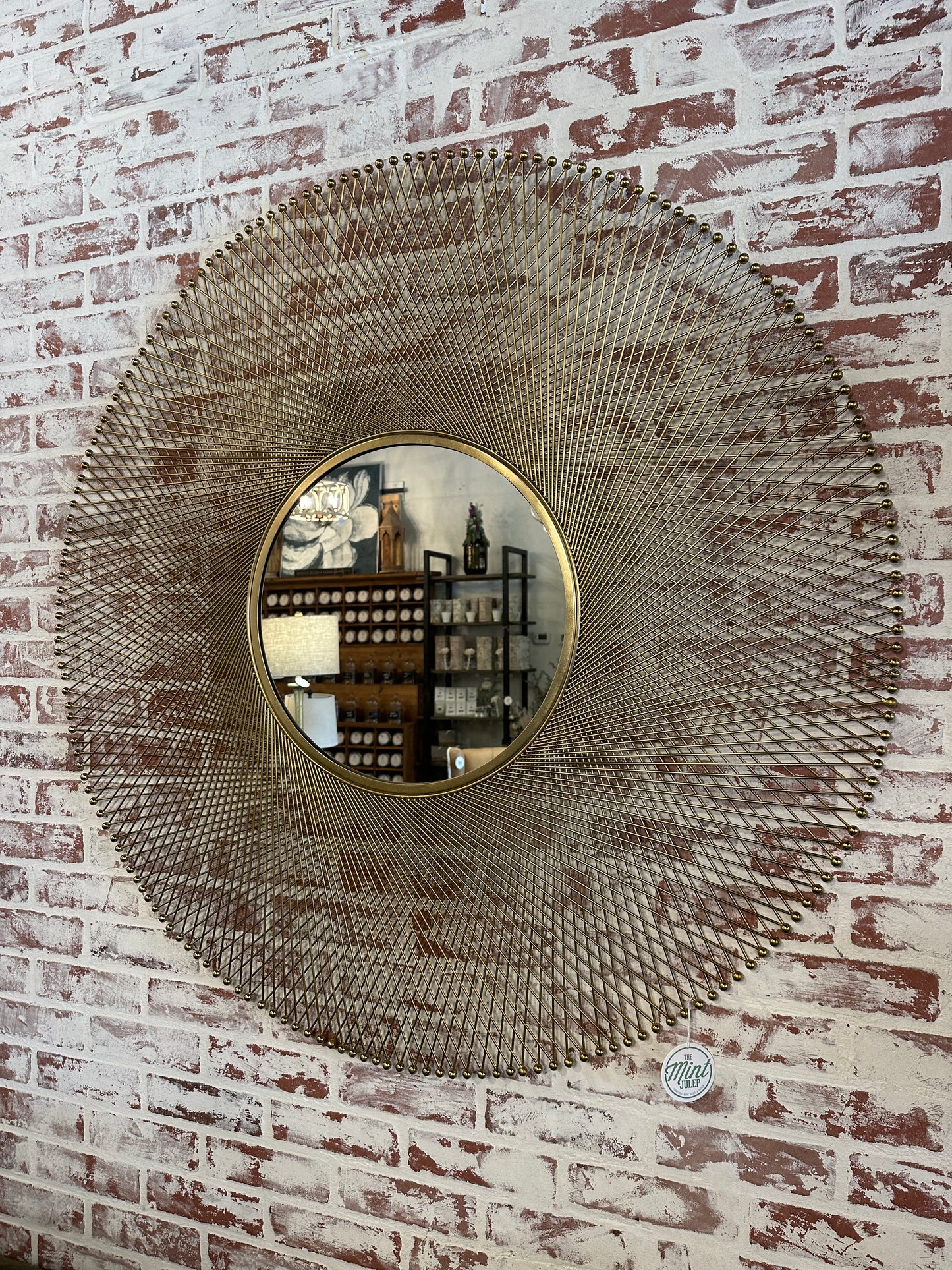 Contemporary Gold Sunburst Wall Mirror
