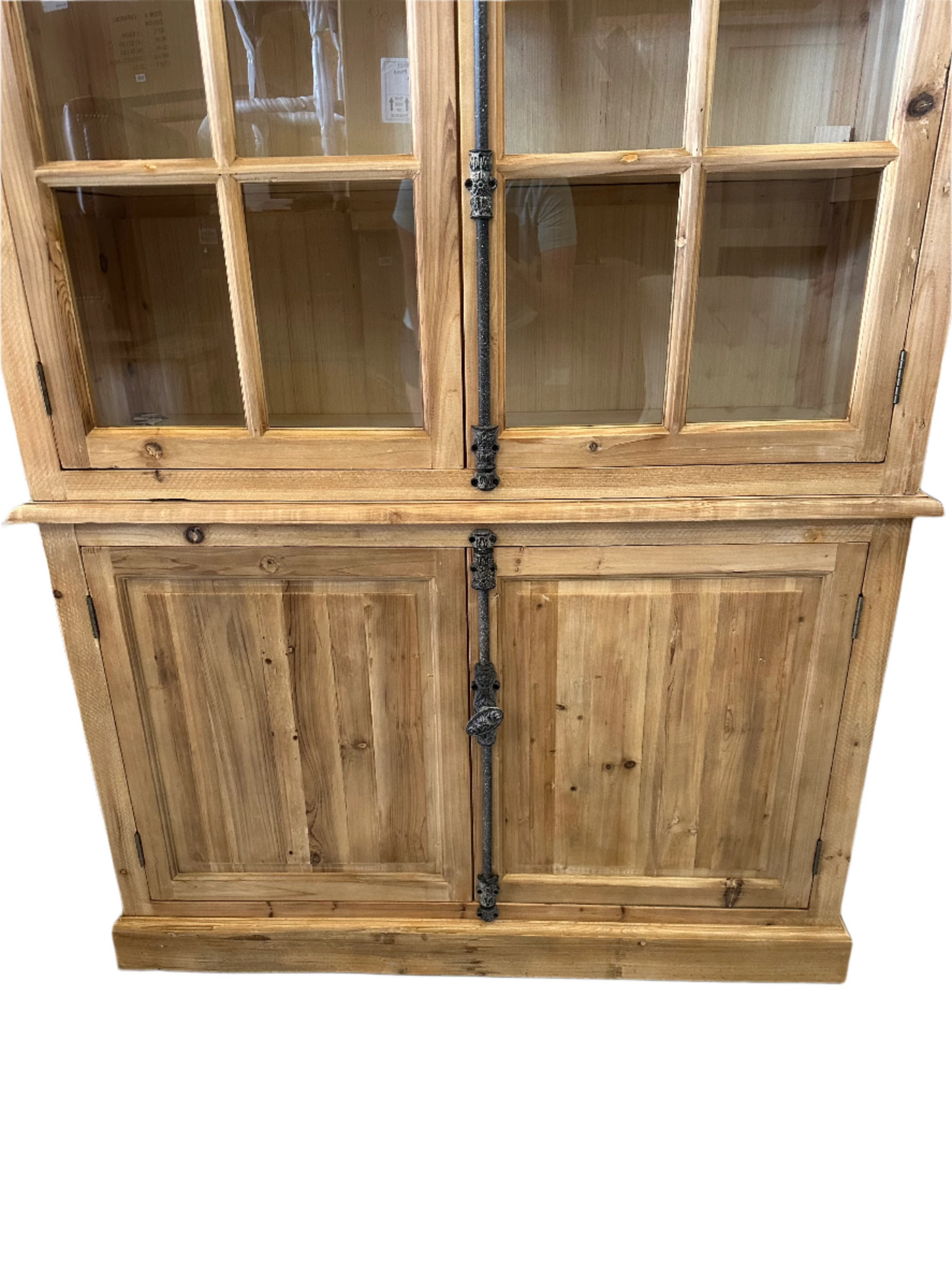 Tatiana Windowpane Display Cabinet, Natural