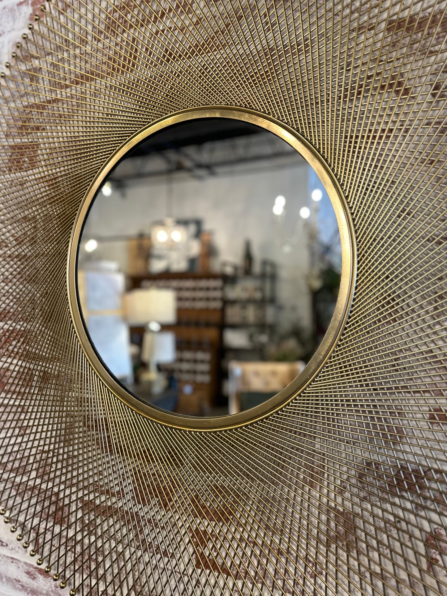 Contemporary Gold Sunburst Wall Mirror