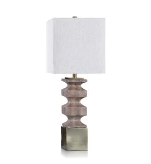 Antique Brass Pedestal Transitional Table Lamp