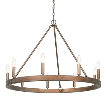 Carraway 9 Light Chandelier, Copper