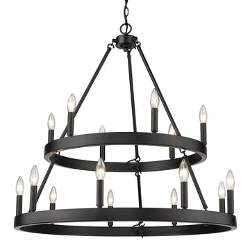 Alastair 2-Tier 15 Light Chandelier, Black