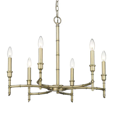 Cambay 6 Light Chandelier, Gold