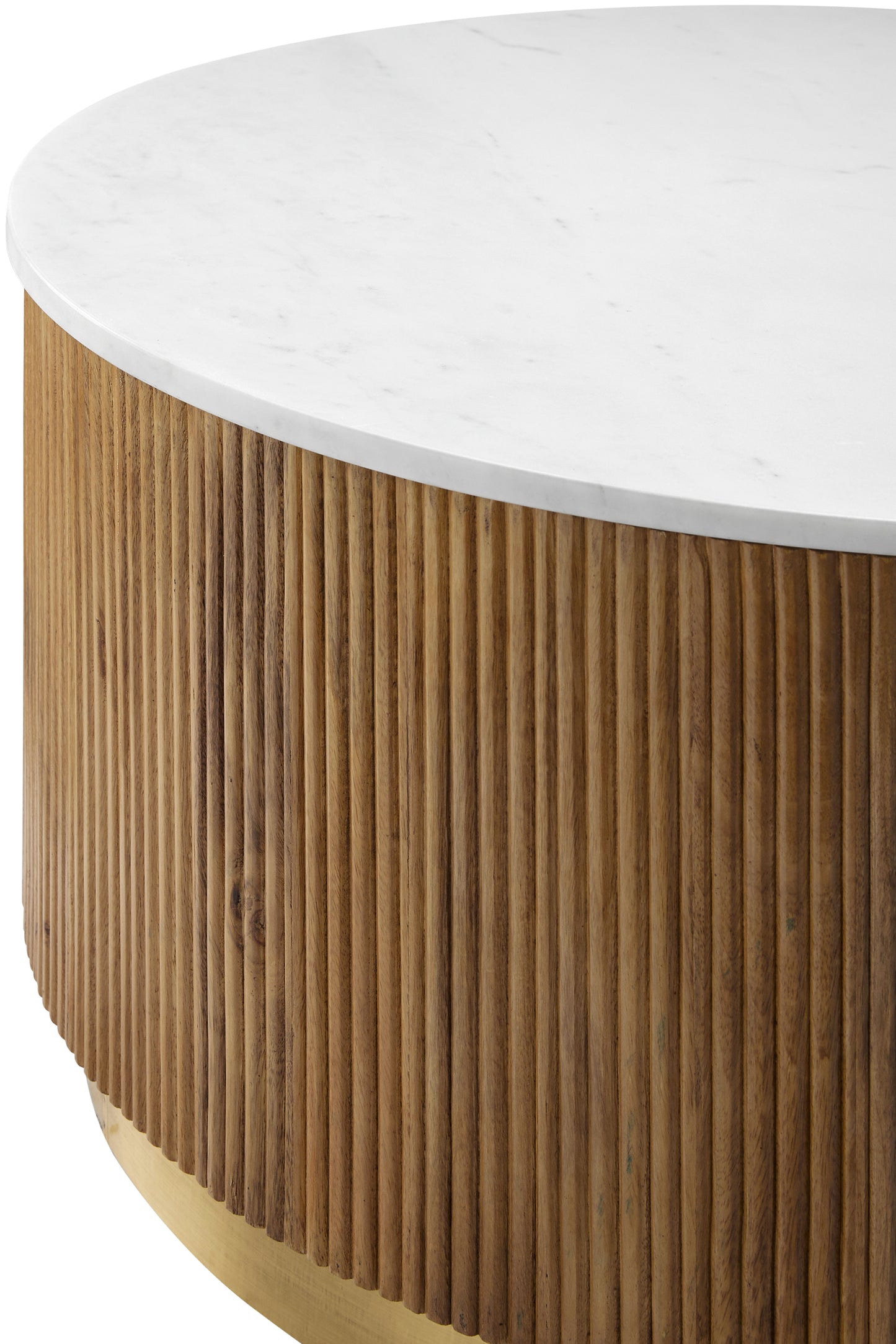 Amelia Marble & Wood Coffee Table (White)