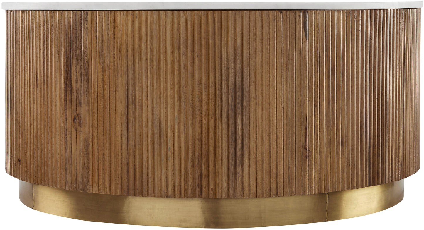 Amelia Marble & Wood Coffee Table (White)