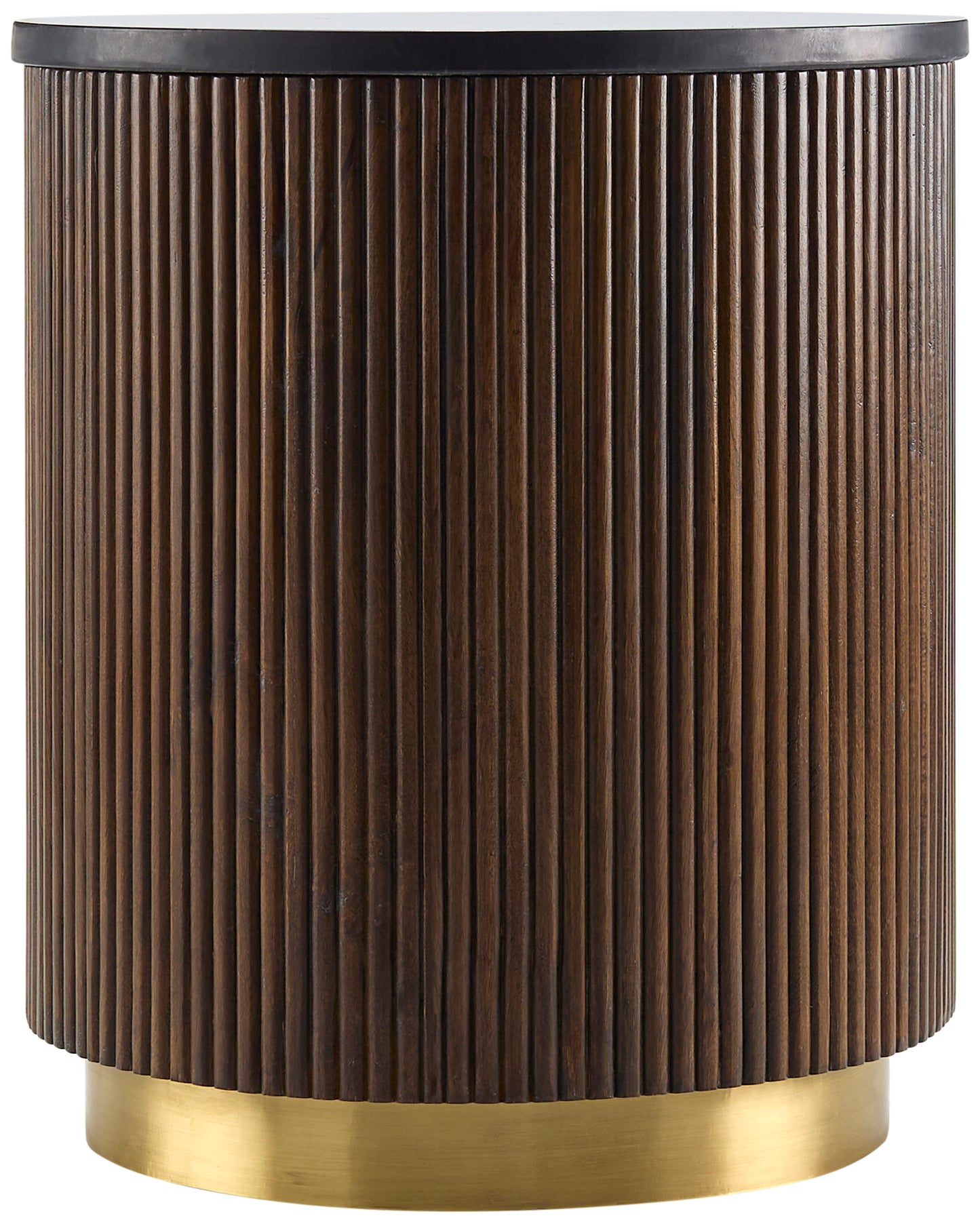 Amelia Marble & Wood End Table (Black)