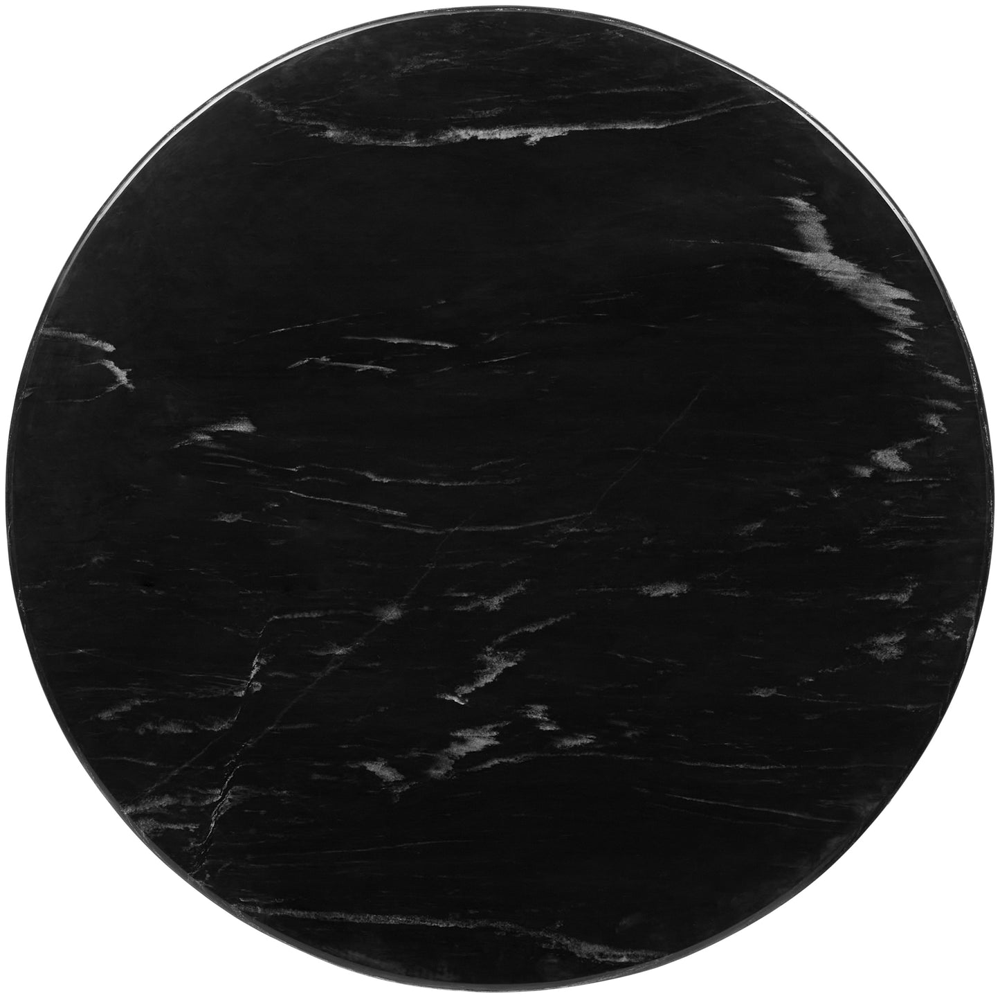 Amelia Marble & Wood End Table (Black)