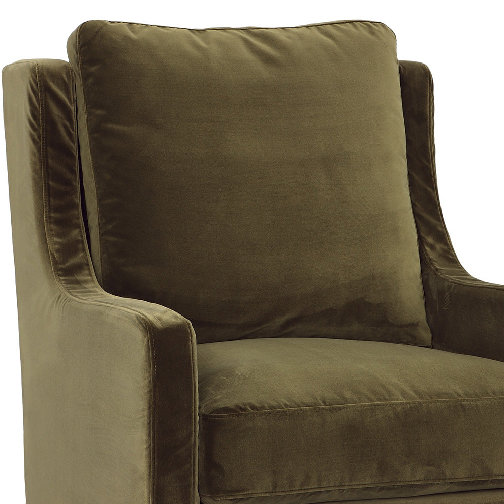 Bret Swivel Glider Chair, Vintage Velvet Olive