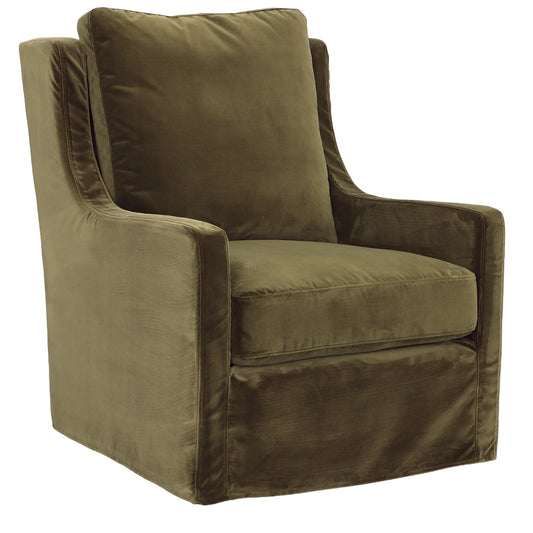 Bret Swivel Glider Chair, Vintage Velvet Olive