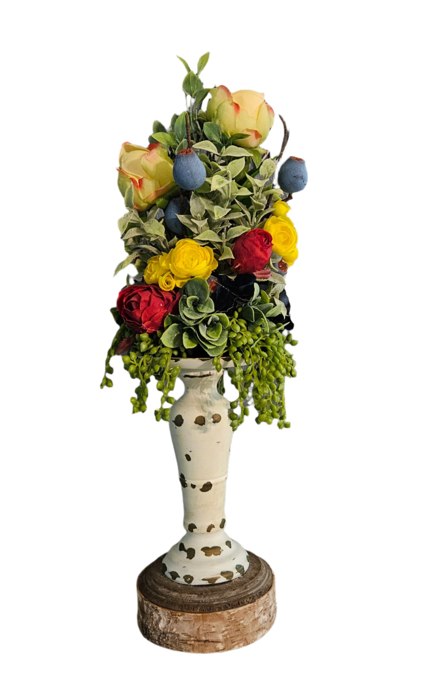Blue, Red & Yellow Candle Topper