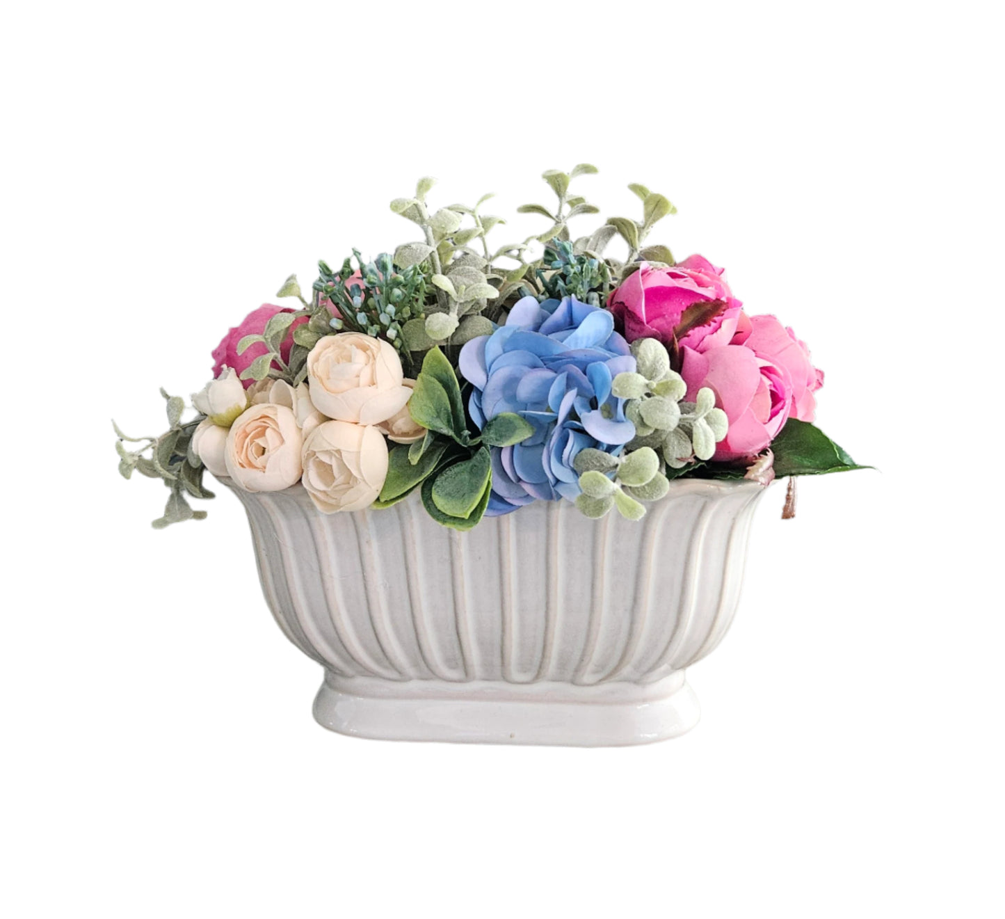 Oblong Sit Around with Fuschia Roses