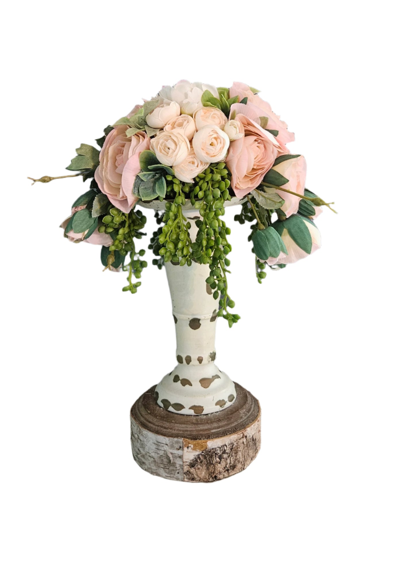 Light Pink & Cream Candle Topper
