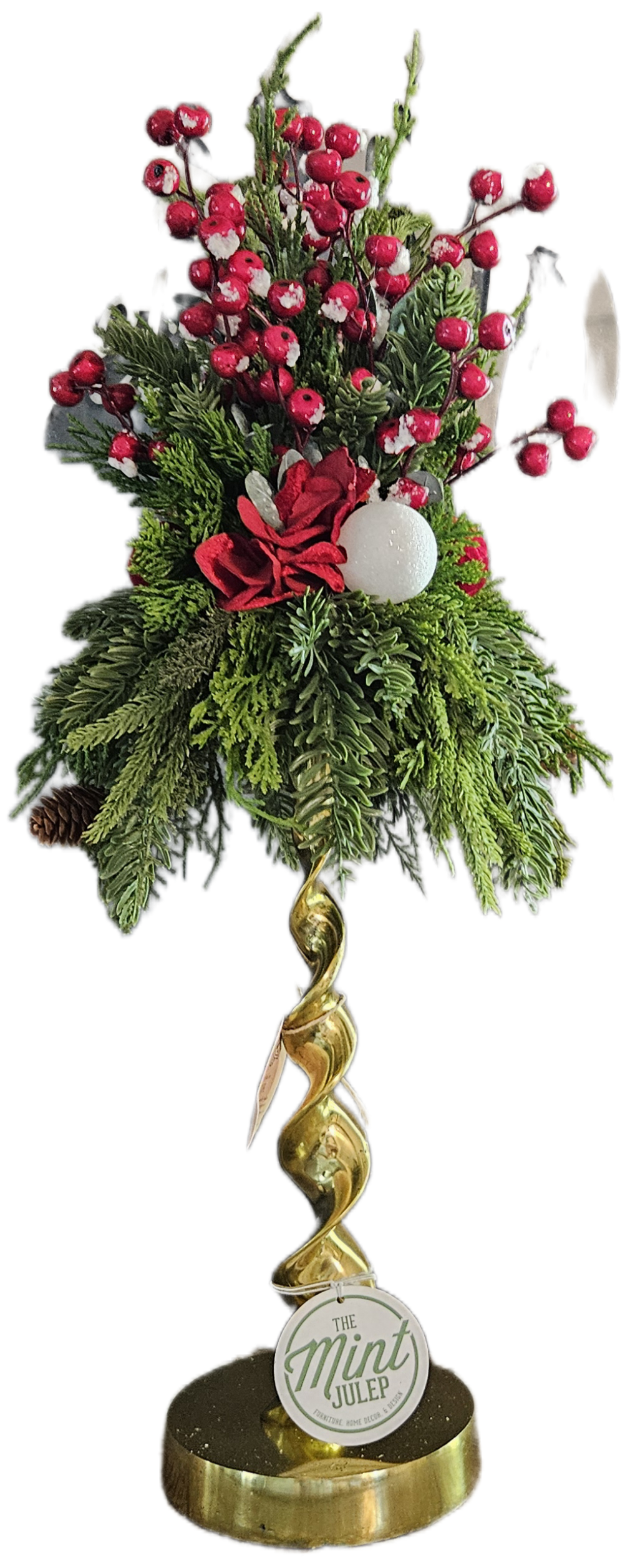 Snowy Berry Candle Topper