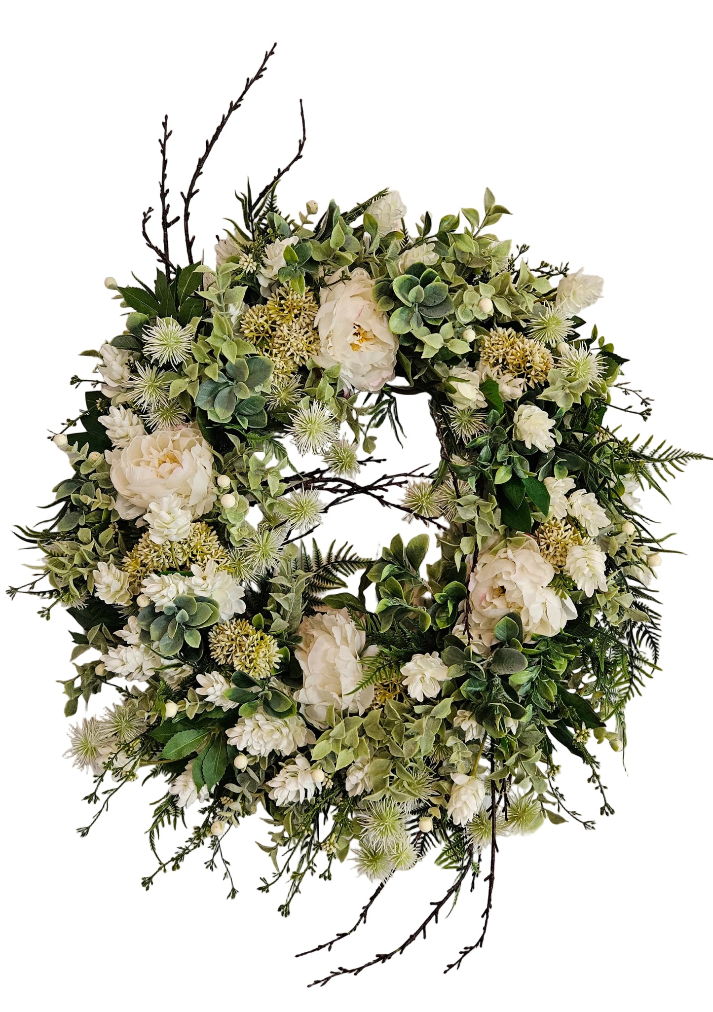Everyday Wreath with Peonies and Hops