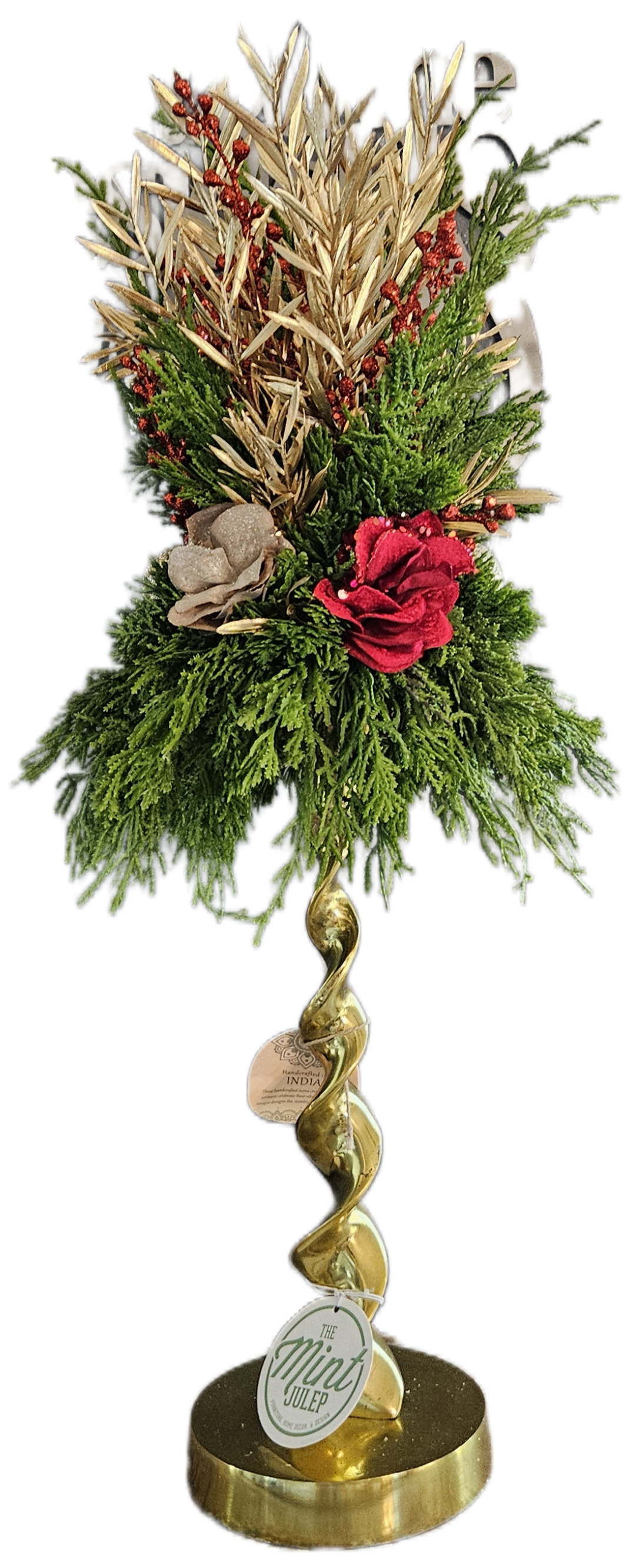 Red & Gold Candle Topper