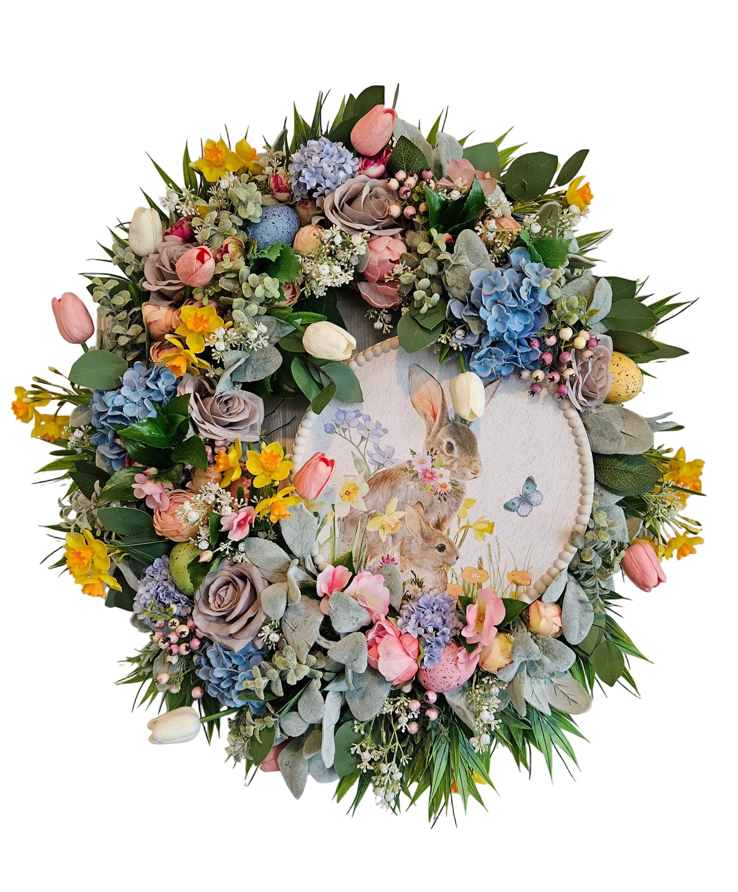 Easter Wreath with Bunny Plaque