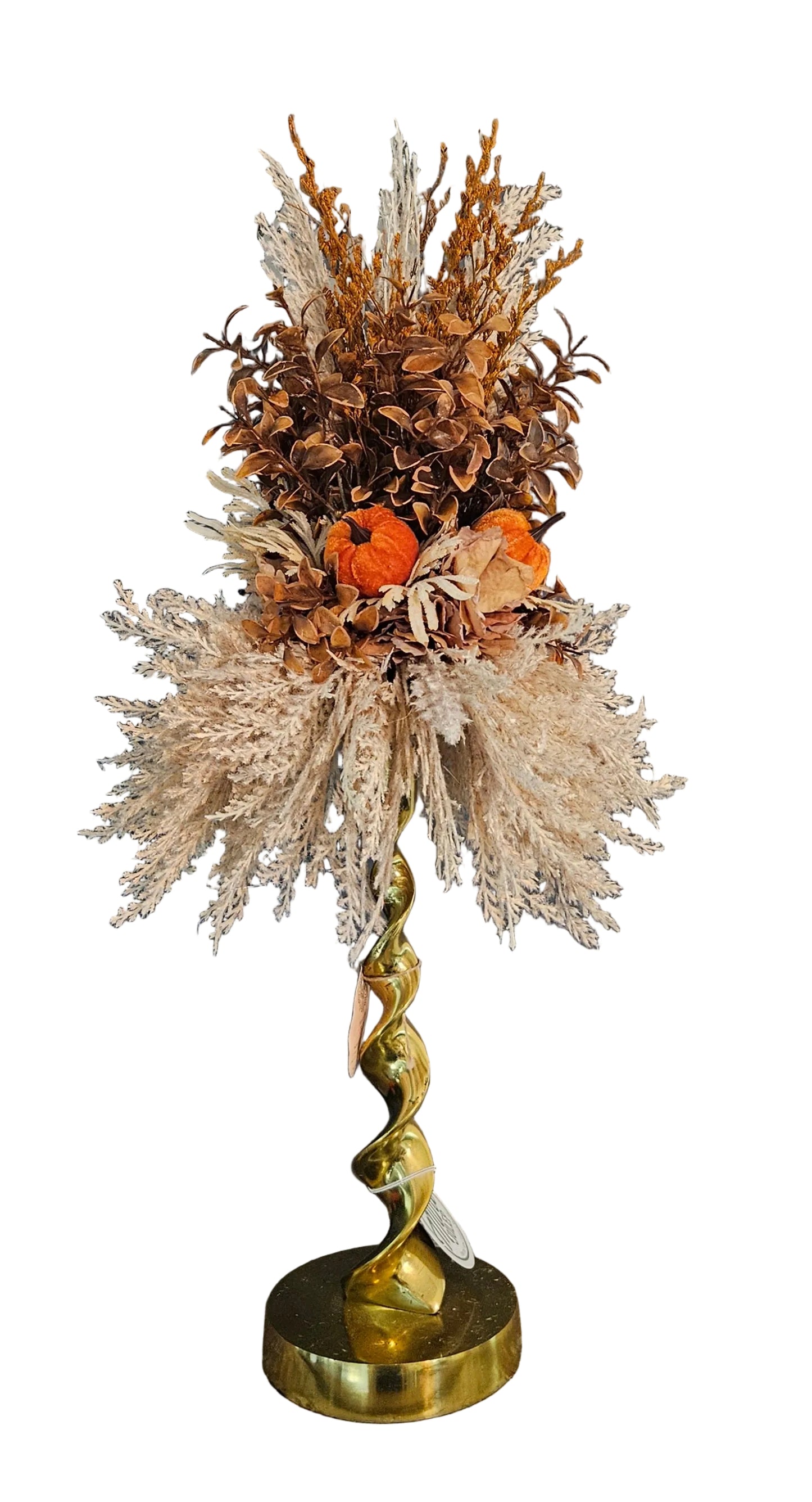 Fall Candle Topper With Faux Pampas Grass