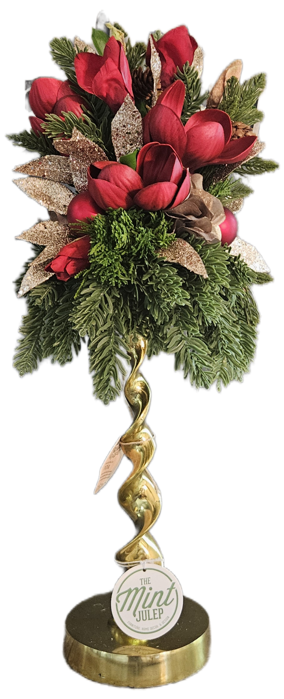 Red Magnolia Candle Topper