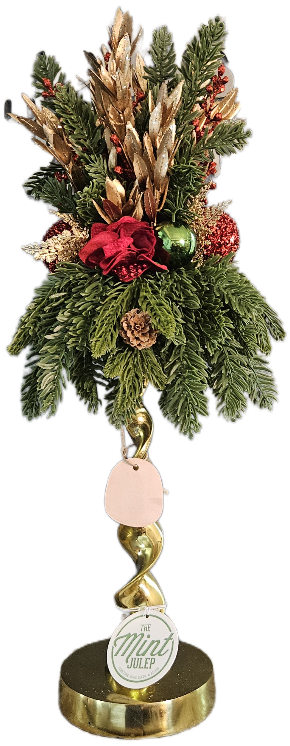 Traditional Christmas Colors Candle Topper